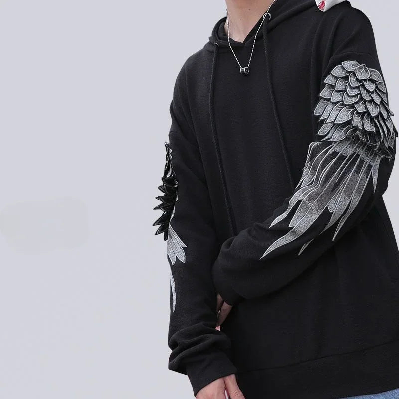 Sweatshirt for Men Hooded Embroidered Male Clothes Hip Hop Hoodies White Sweat Shirt Luxury No Brand Streetwear Autumn Cheap Emo