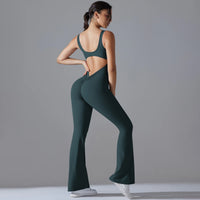 Sexy Back V Jumpsuit Gym Set Women Training Yoga Suit Sportswear Women Sports Jumpsuit Fitness Rompers Stretch Workout Bodysuits