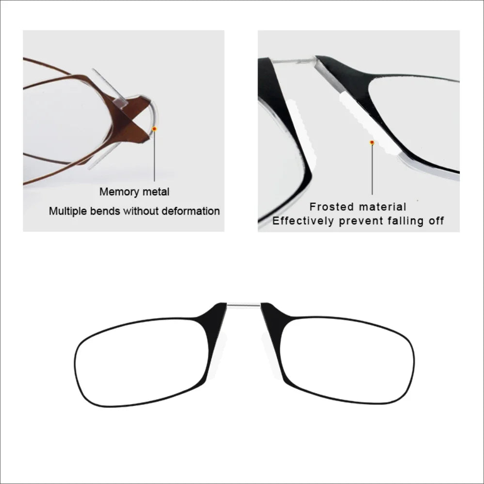 Eyeglasses Without Temples Eyeglasses for Phone Eyeglasses Mens Reading Glasses Womens Fashion Magnifying Glasses Clear Frame