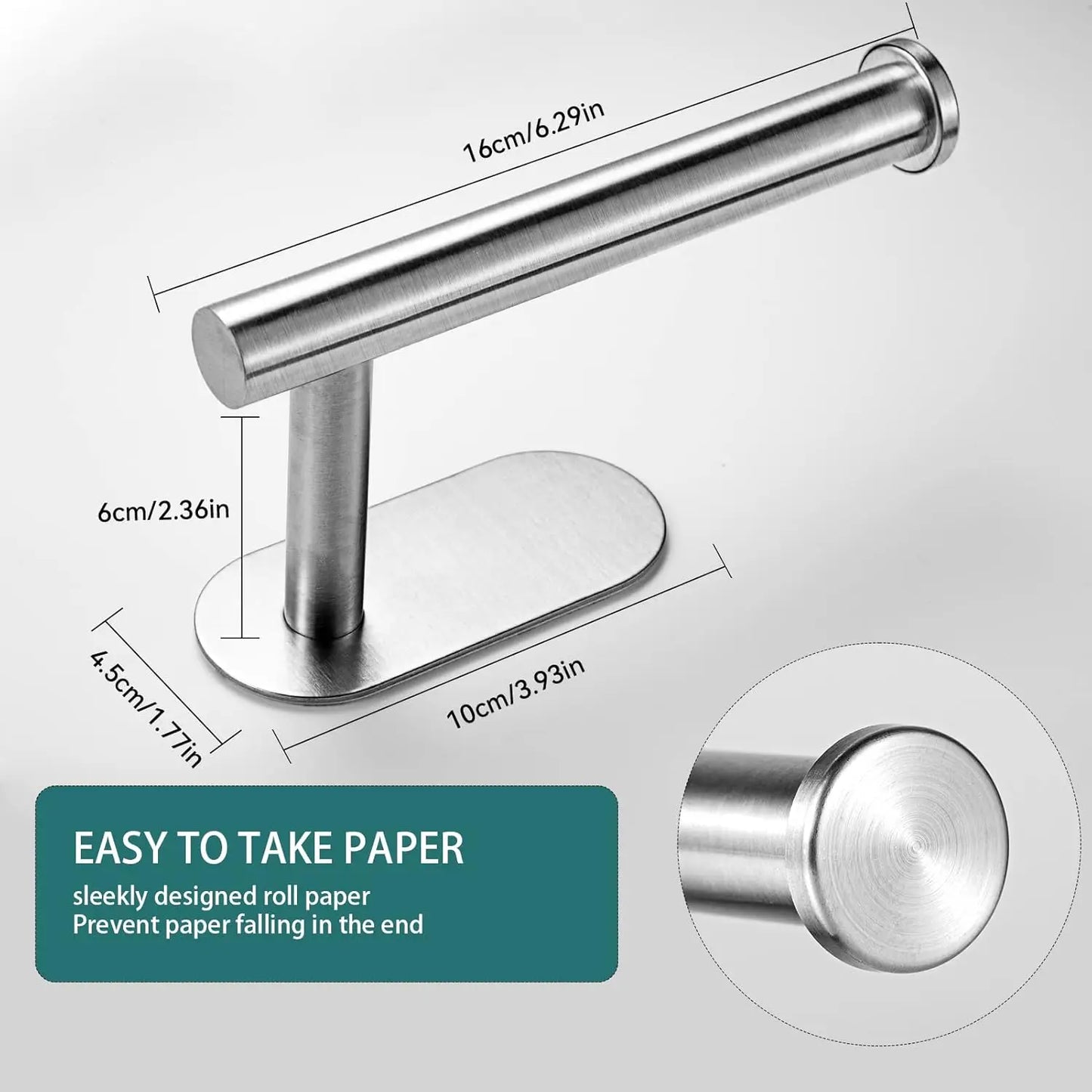 Self Adhesive Toilet Roll Paper Holder Wall Mount Bathroom Organizer Storage Stand No Punching Stainless Steel Towel Holder