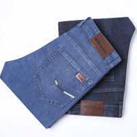 2025 New Denim Shorts for Men's Spring and Summer Trendy Brand Thin, Elastic, Loose, Straight, Casual, Five Point Middle Pants