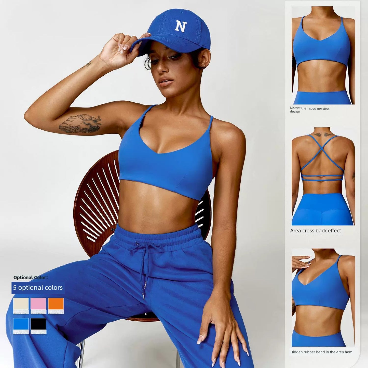 European and American New Quick-Drying Beauty Back Yoga Suit Pocket Women Tight Running Workout Clothes Blazer Two-piece Set