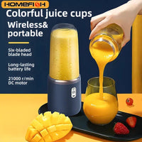 HOMEFISH 1PCS Juice Extractor Portable Rechargeable Small Juice Cup Home and Outdoor Multifunctional Juice Mixing 2Cups