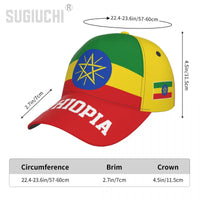 Unisex Ethiopia Flag Ethiopians Adult Baseball Cap Patriotic Hat for Baseball Soccer Fans Men Women