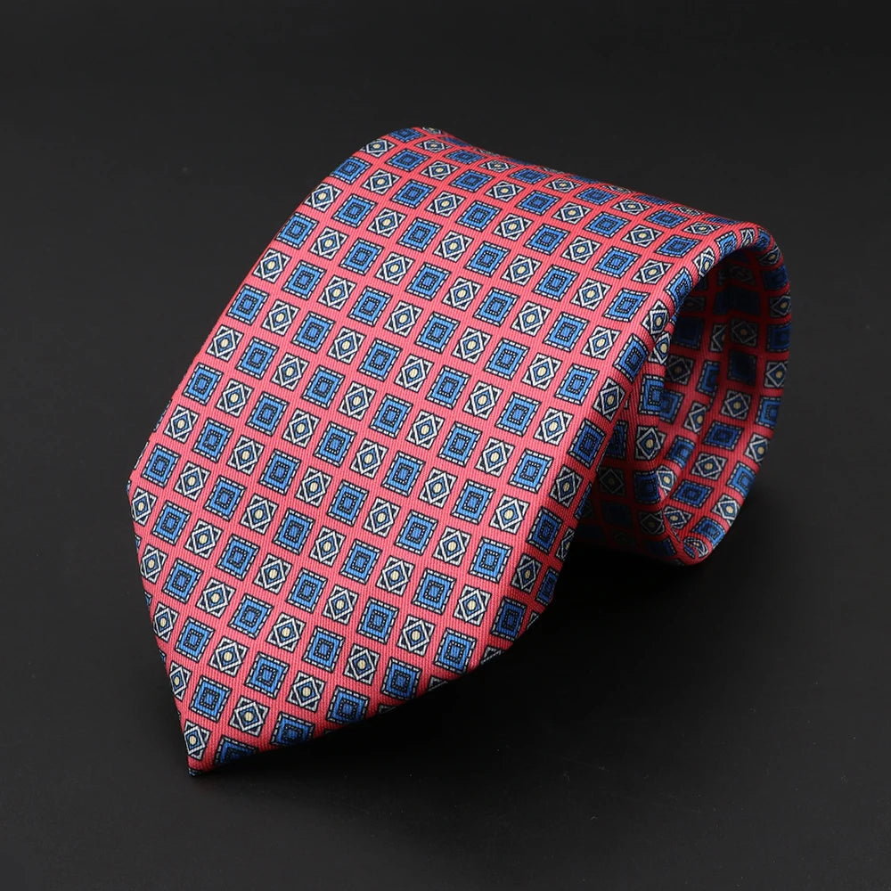 New High Quality Soft Silk Ties 51Colors Fashion 7.5cm Geometric Pattern Necktie For Men Wedding Business Meeting Suit Gravata