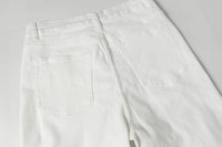 Mens White Jeans Pants Slim Fit Streetwear Distressed Black Denim Overalls Retro Y2k Solid Color Straight-leg Jeans Men Ripped