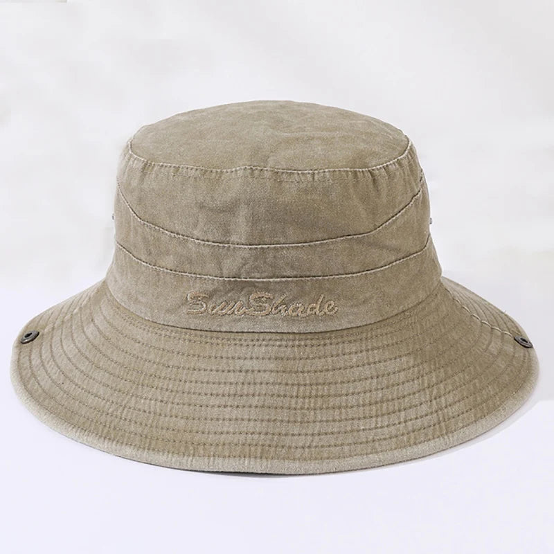 Ethnic Style Retro Drawstring Fisherman's Hat Female Summer Outdoor Sunscreen Shading Mountaineering Hat Male Western Cowboy Hat