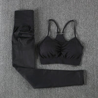 2 Piece Seamless Yoga Set Sports Tracksuit Women Gym Two Piece Set Clothing Fashion Fitness Suits Outfit Bra Leggings Sportswear