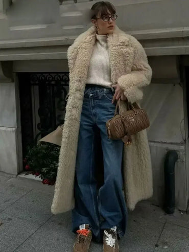 Women's Trousers Denim Solid Asymmetric High Waist Straight Long Pants Lady Versatile Basic 2025 New Woman Wide Leg Jeans