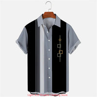 Men's button up shirt short sleeved sports fashion streetwear outdoor casual daily summer spring collar printed button up shirt