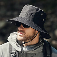 Mens Wide Brim Sun Hat Waterproof UPF50 Plus UV Protection Bucket Hat for Fishing Hiking Camping Summer Outdoor Fishing Hat