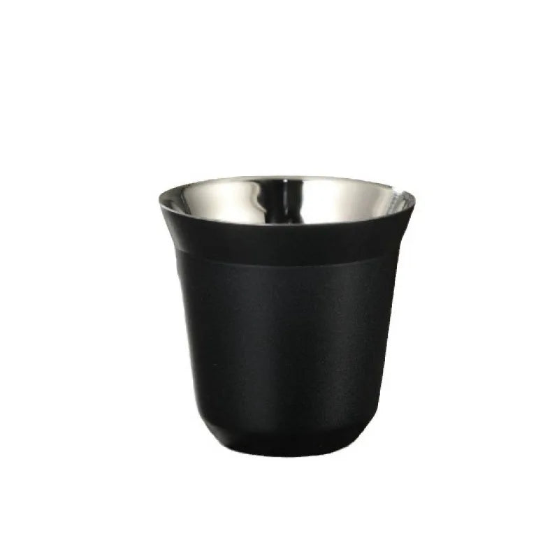 Double Wall Insulated Stainless Steel Espresso Cup Capsule Coffee Mug Metal Drinking Demitasse Cup For Home Indoor or Outdoor