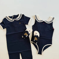 Baby Swimwears Navy Style Boy One-Pieces Sunscreen Girls' Swimsuit Kids Swimwear for Girls Bikinis Bebe Swimming  Boys Swimsuits
