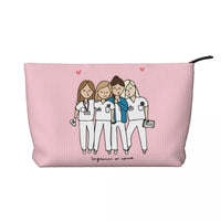 Custom Cartoon Doctor Nurse Enfermera En Apuros Toiletry Bag Women Cosmetic Makeup Organizer Lady Beauty Storage Dopp Kit Box