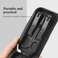 Germany 6 Pcs Portable Luxury Manicure Sets Pedicure Kits Bright Black Nail Clipper Set Personal Care Tools Eyebrow Scissors