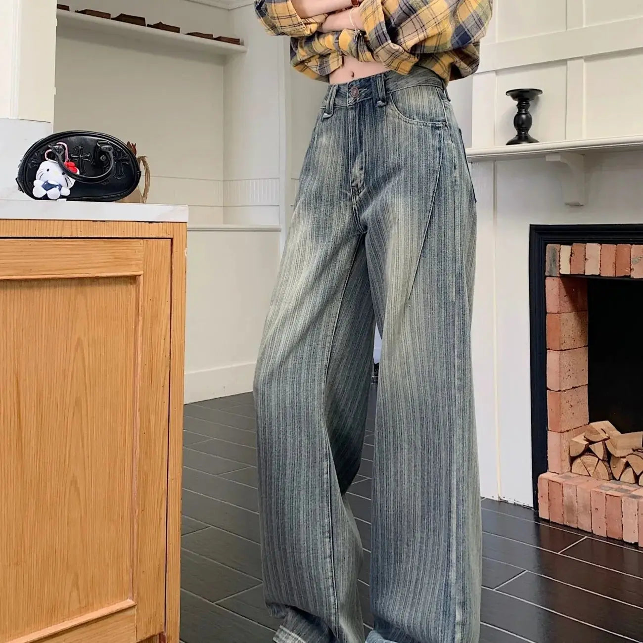 Casual Loose Jeans Wide Leg Flared Trousers High Waist Comfort Stretch Denim Pants for Women Fashion Trend  Women's jeans