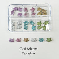 A Box Popular Mixed 3d Nails Art Butterflies Bear Cats Charms DIY  Manicure Decorations Accessories Supplies