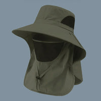 Summer Sun Hats UV Protection Outdoor Hunting Fishing Cap For Men Women Hiking Camping Visor Bucket Hat Neck Flap Fisherman Hat
