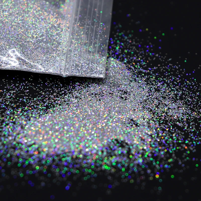 50g 0.2mm Holographics Nail Glitter Powders Shiny Laser Chrome Nail Glitter Dust Sequins Flakes Decoration DIY Reflective Nail