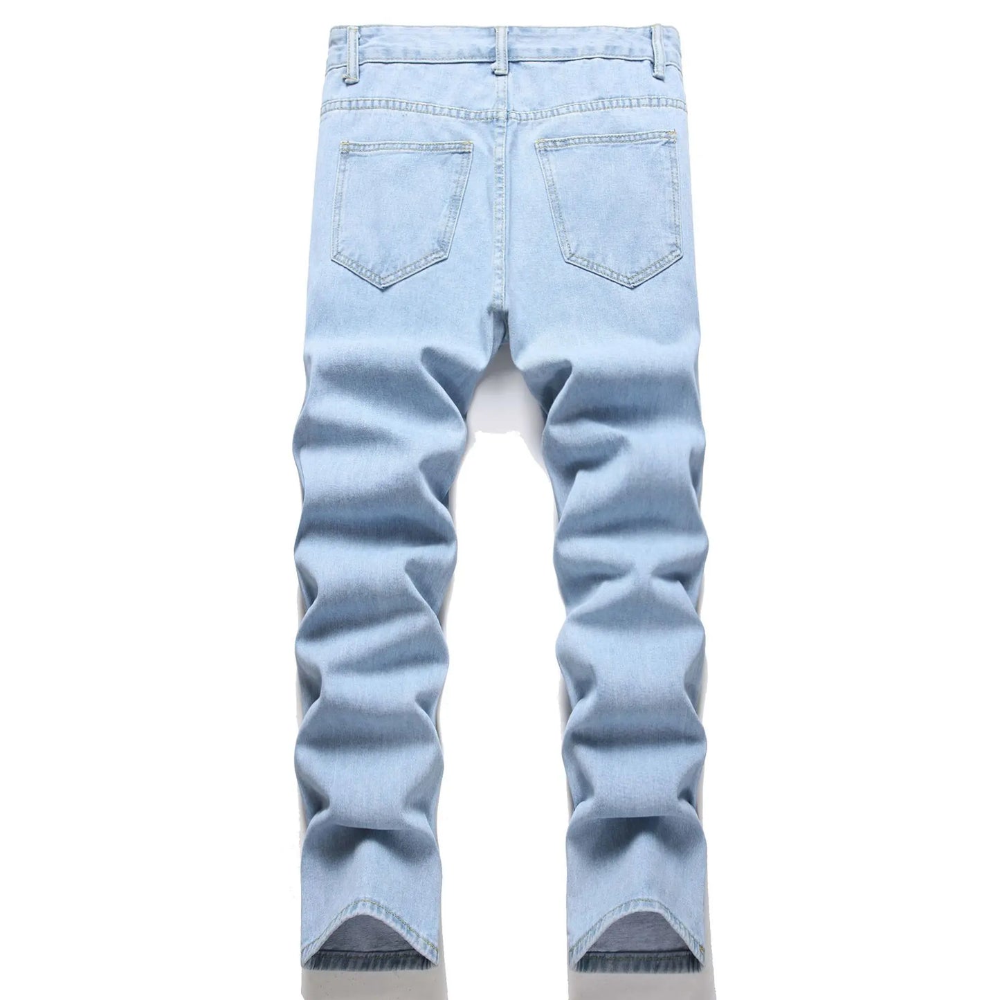 Holes Men Jeans Ankle Length Pants Denim Skinny Ripped Solid Vintage Wash Distressed Slim Fit Pockets 2024 High Street