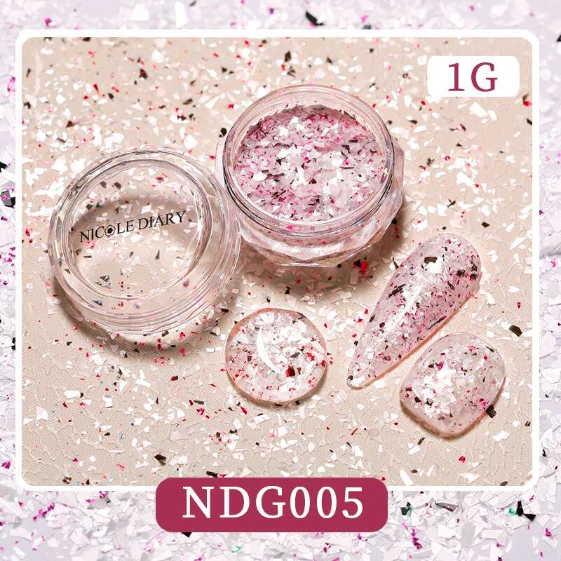 1 Box Silver Irregular Aluminum Foil Colorful Paper Nail Art Sticker 3D Glitter DIY Manicure UV Gel Polish Nail Decoration Tools