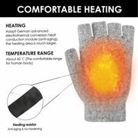 Winter Half-finger Double-sided USB Heating Gloves Lip Cover Wool Warmth Fingerless Mittens 5V Skiing Fishing Heated Glove