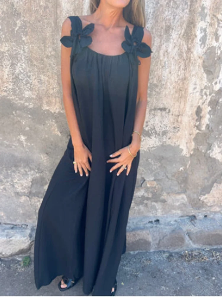 V-neck Solid Color Short Sleeved Lace Up Women's Dress High Street Fashion Elegant Commuting Style Summer Dresses