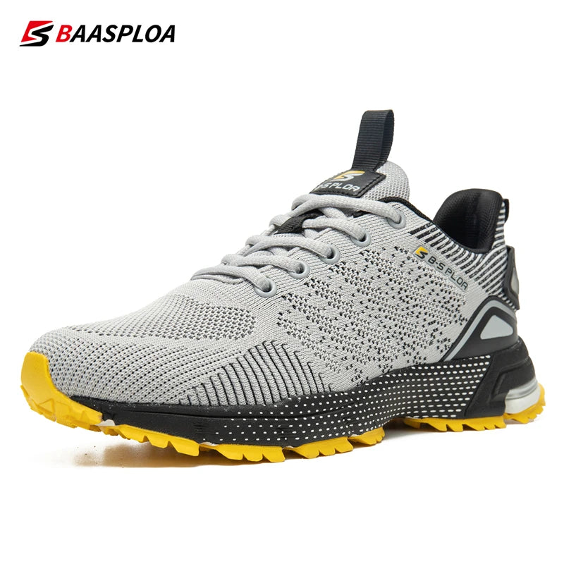 Baasploa Men Professional Running Shoes Breathable Training Shoes Lightweight Sneakers Non-Slip Track Tennis Walking Sport Shoe