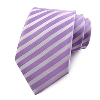 Luxury 8CM Mens Necktie Purple Color Stripes Floral Plaid Solid Dot Ties For Man Groom Neck Tie For Business Wedding Party