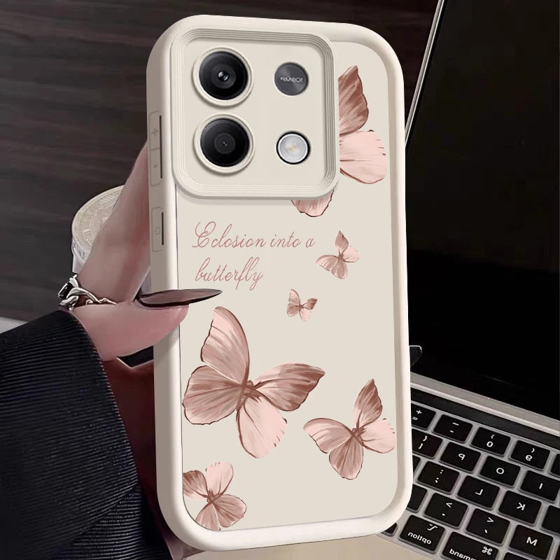Shockproof Golden Butterfly Case For Xiaomi Redmi Note 13 12 Pro 5G 11 10 14 4G Poco F6 X6 X5 Pro 11T 13T 14T Pro Funda Luxury