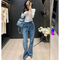 Design Inspired Wide Leg Jeans for Women in Spring 2025 New Vertical Straight Leg Pants