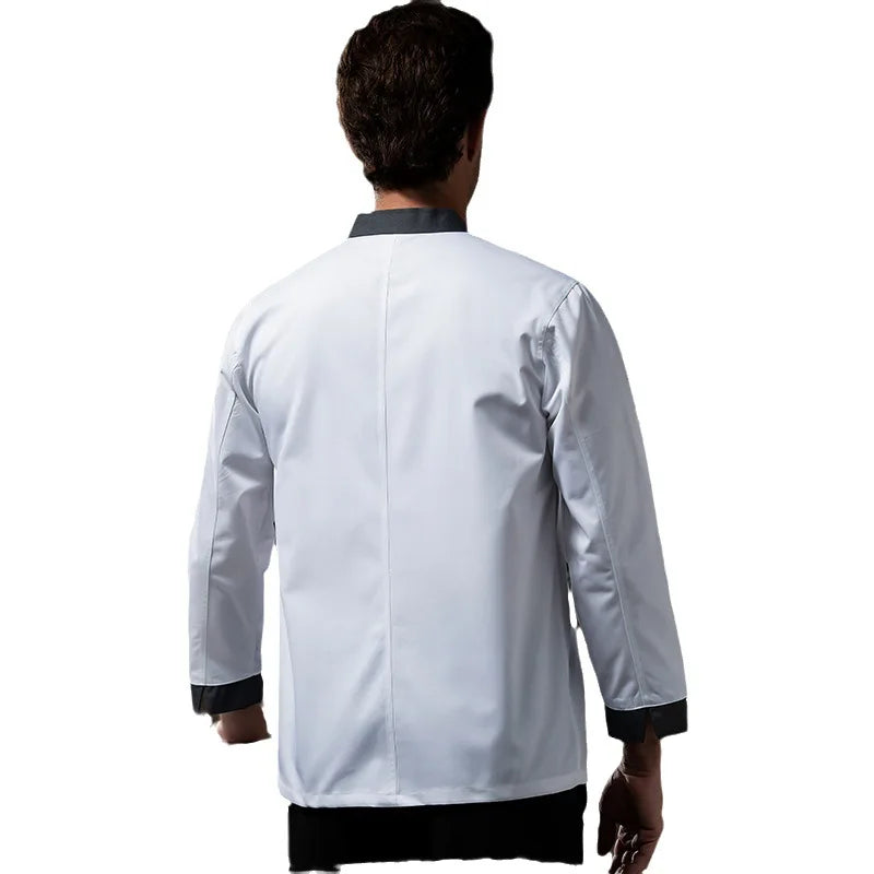 Chef Overalls Men's Breathable Autumn and Winter High-End Chef Hotel Catering Baking Canteen Kitchen Cook Clothes Long Sleeve
