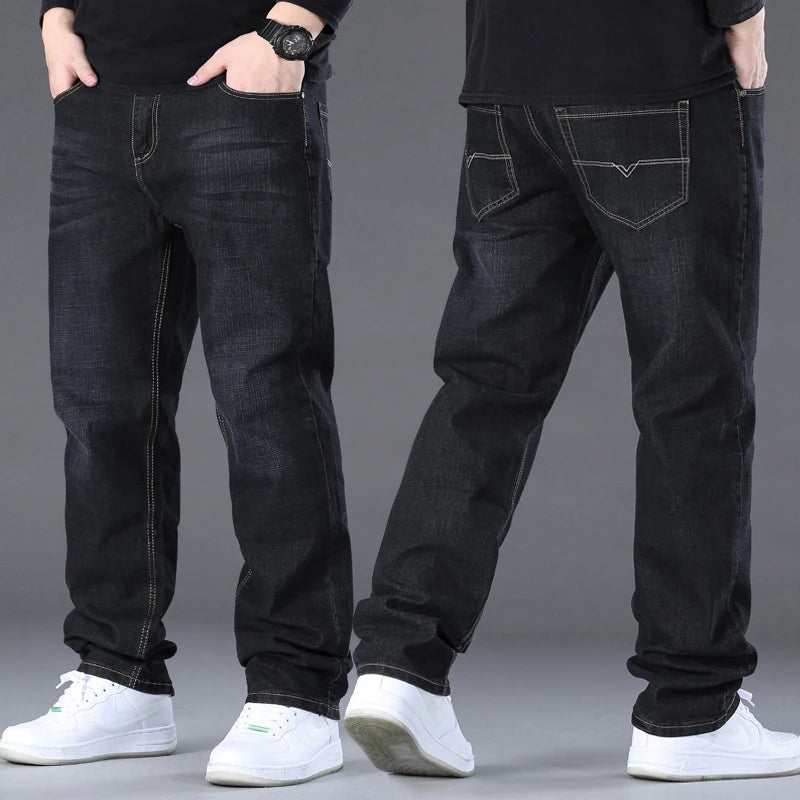 Jeans for Men Big Size 28-50 Denim Fabric Large Size Pants for Fat People 45-150kg Jeans Hombre Wide Leg Jeans Pantalon Homme