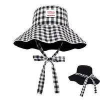 Sun Hats for Women Reversible Plaid Bucket Hat Wide Brim UV Protection Beach Hats Summer Travel Outdoor Foldable Sun Cap Fishing