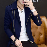 Male Leather Blazer Thin Trendy 2025 Slim Fit Coat Fashion Single Models Fashionable Gentleman Spring Clothes Men's Suit Jackets