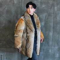 2021 High-end Direct Sales Men's Medium and Long Wolf Fur Coat Fur Coat Mink Fur Coat Men