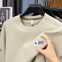 Sweatshirt Men 2025 New Style Spring and Autumn Round Neck with Cotton Embroidery Casual Long Sleeved T-shirt Top T-shirt