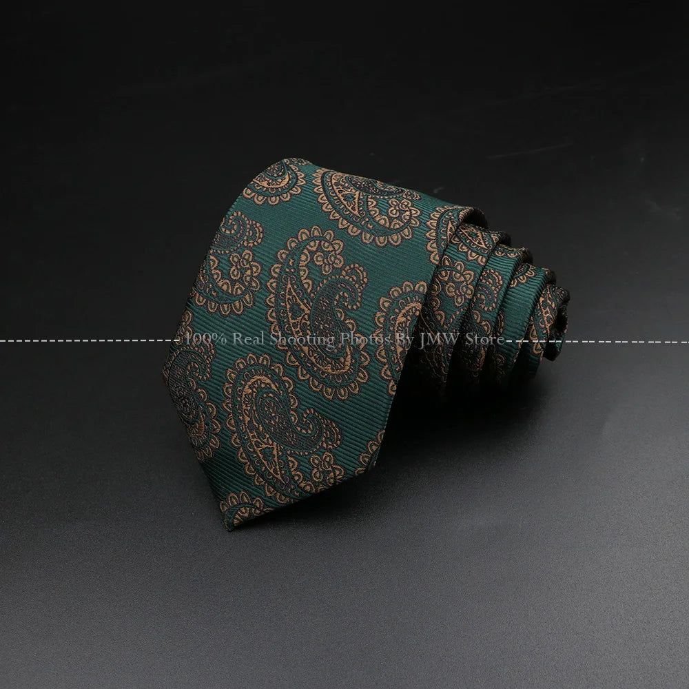 New Design Wedding Men Tie Green Solid Striped Paisley Flower Neckties Men Business Dropshipping Groom Collar Accessories Gift