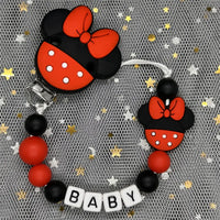 Free Handmade Personalized Name Baby Pacifier Clips Chains Silicone Beads Teether Teething Toys Dummy Holder Pacifier Chain Gift