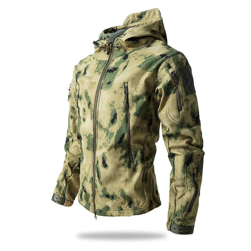 Lurker Shark Skin Soft Shell Tactical Jacket Men Waterproof Fleece Hooded Coat Hunt Clothes Autumn New Outdoor Camouflage Jacket