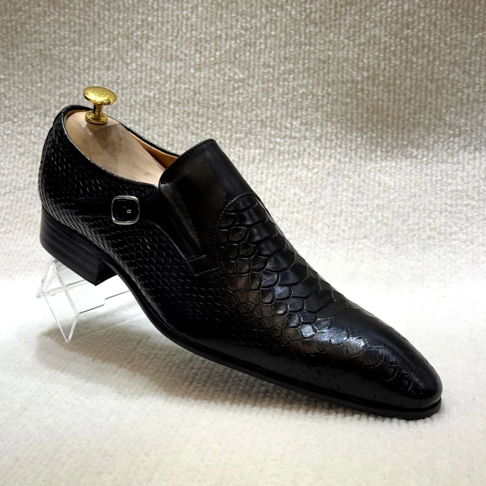 Men's Luxury Italian Leather Oxford Shoes Plaid Print Lace-Up Formal Black/Brown Office Wedding Fashionable New Arrival