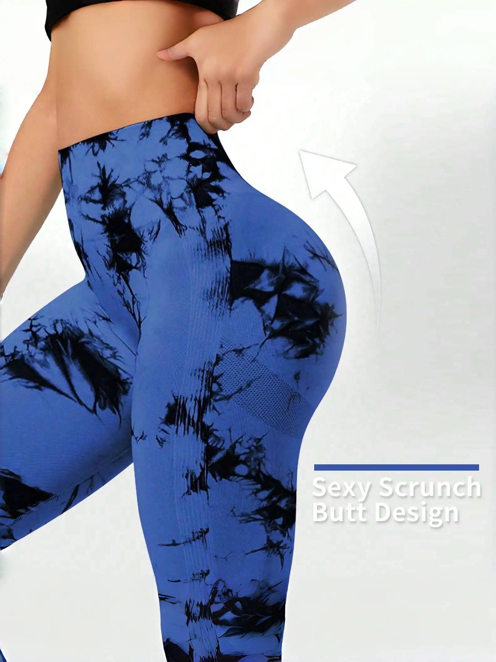 Seamless Tie-Dye Yoga Pants High Waist Peach Booty Leggings for Women - Print Workout Tights Butt Lifting Fitness Cross-Border