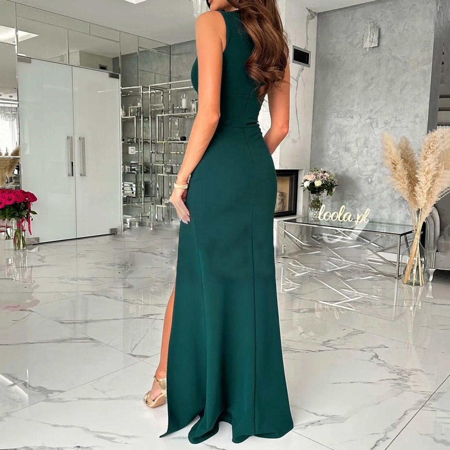 Women Off Shoulder Elegant Evening Dress Fashion 2023 Black Evening Dresses Party Festive Dress With Slit Tied Detail Bodycon