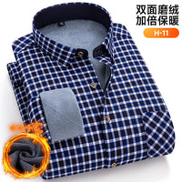 Winter Warm Men's Plaid Shirts Thickened Flannel Casual Menswear Long Sleeve Plus Size Office Workwear Casual Male Check Shirts
