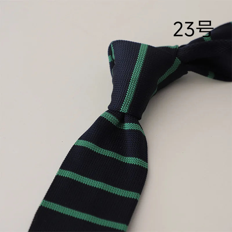 2025 New Striped Blue Neckties For Men Casual 6CM Narrow Ties Creative White Dots Neck Tie Wedding Party Accessories Cravat Gift