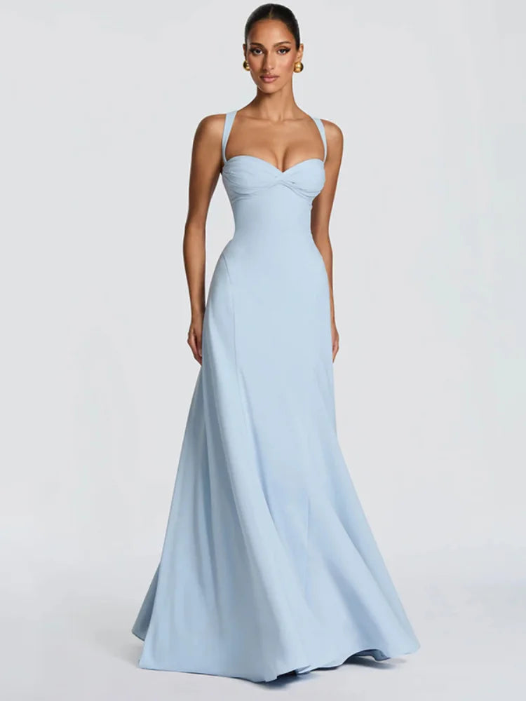 Elegant Yellow Strapless Pleated Long Dress Women Chic Solid Sleeveless Waist Cinching Split Gown 2026 Lady Evening Party Robe