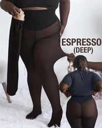 One Seam Fleece Lined Tights Shaping Thermal Leggings Compression Band Translucent Pantyhose Sheer Fleece Leggings Plus Size