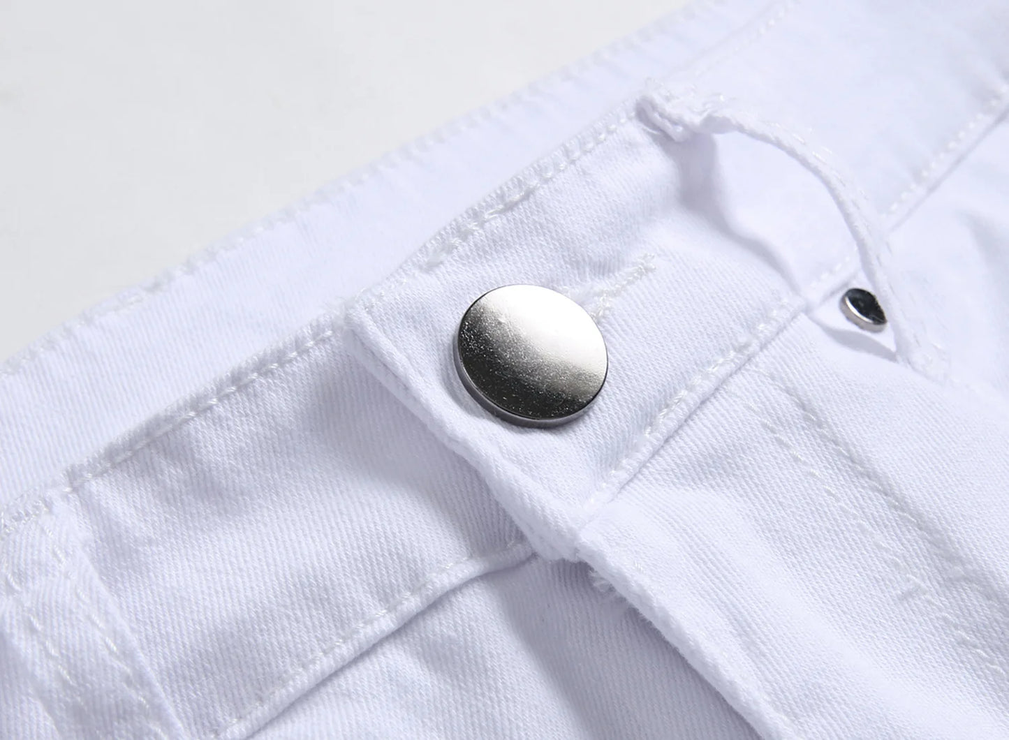 Punk Street Style Ripped Skinny Jeans Men Vintage Wash Solid Denim Trouser Mens Casual Slim Fit Pencil Denim Holes Pants 2024