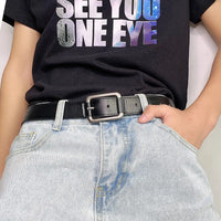 Belt for Men Students Simple Jeans Belt Personality Belt Outdoor Leisure Belt The Length is 100CM Cintura Jeans (Black,100cm/39.