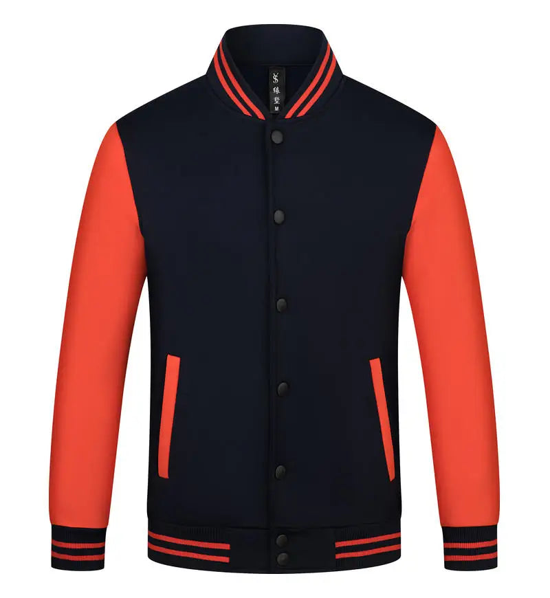 Mens Jacket Trend New Button Casual Coats Round Neck Baseball Uniform  Spring And Autumn Tide Brand Clothes Print LOGO LS-2211